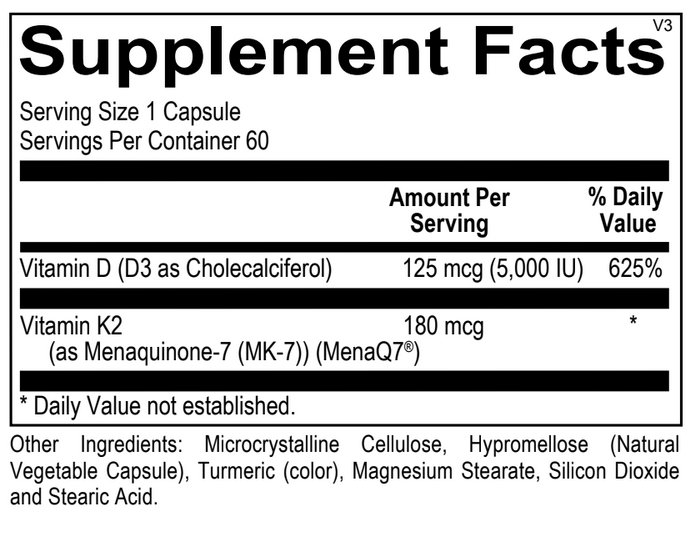 Vitamin D3 and K2 Capsules